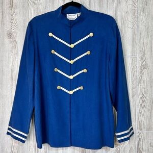Vtg Francesca of Damon 100% Silk Sgt. Pepper Naval Majorette Blouse Top Sz 12
